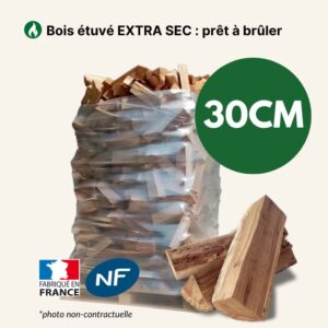 Bois de chauffage – 30 cm – ballot sur palette 2 m³ – Extra Sec