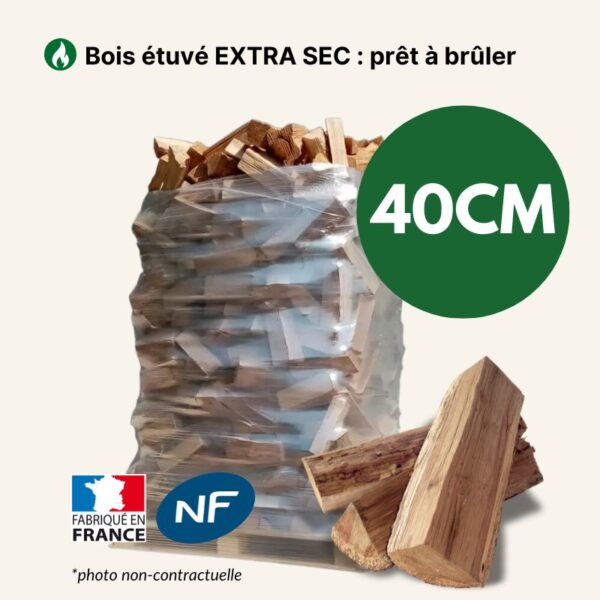 Bois de chauffage – 40 cm – ballot sur palette 2 m³ – Extra Sec