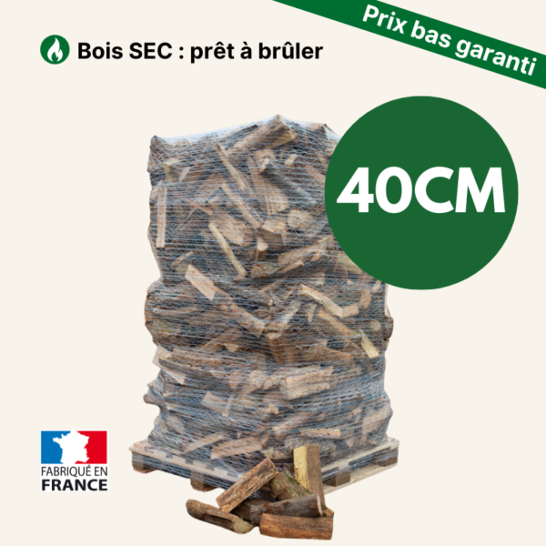 Bois de chauffage 40 cm ballot sur palette 2 m³ - 1,85 stère Prix bas garanti