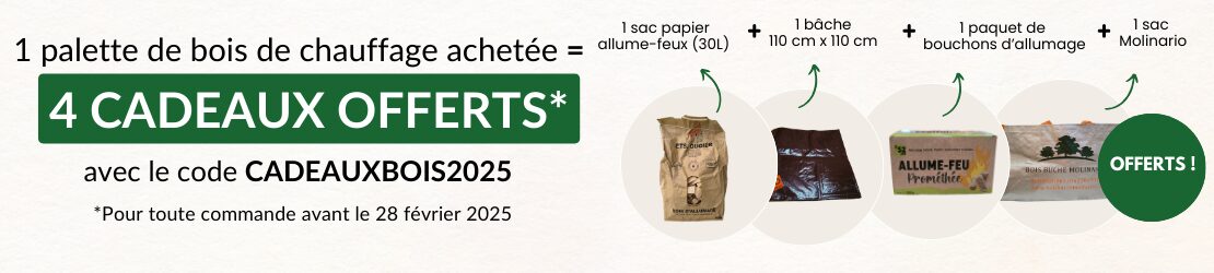 Offre Bois Bûche Molinario : CADEAUXBOIS2025