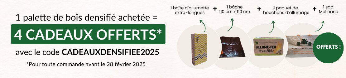 Offre Bois Bûche Molinario : CADEAUXDENSIFIEE2025